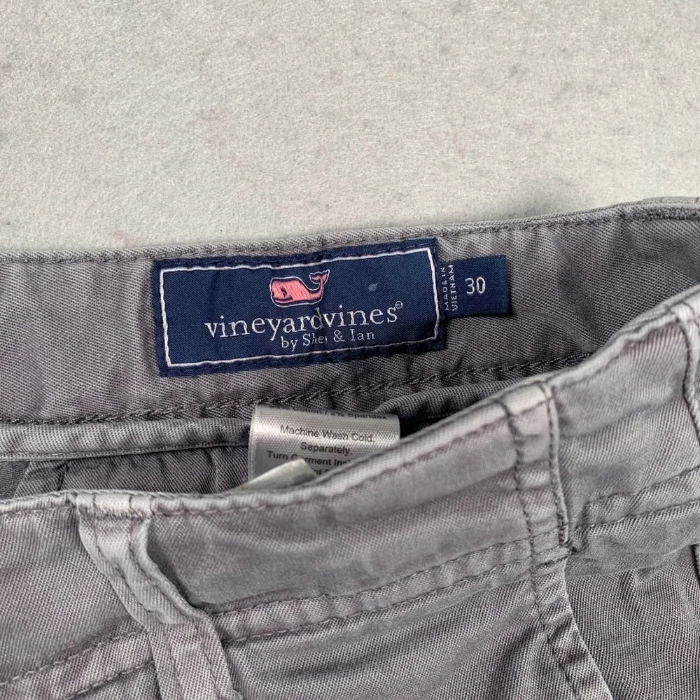 Vineyard Vines Island Short Mens 30 Gray Stretch Chino Flat Front Summer - Picture 3 of 11